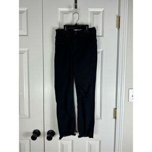 Levi’s Womens Black High Rise Straight Crop Jeans Size 24